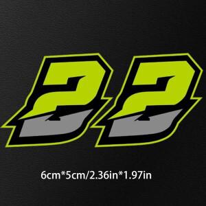 2PCS 바이크 오토바이 레이싱 아랍어 숫자 스티커 DIY Refit 반사 무지개 번호 헬멧 자동차  3D 데칼