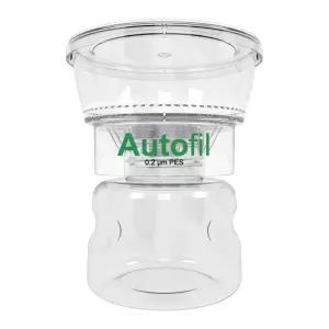 0.2um 멸균 PES 멤브레인 250mL 12/CS가 포함된 오토필 일회용 진공 필터 유닛