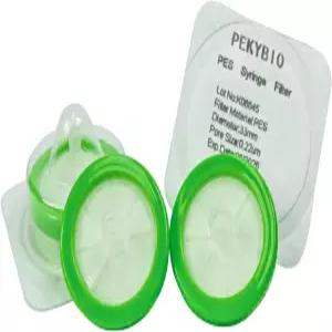 PEKYBIO 멸균 주사기 필터 PES 친수성 여과 0.22μm 기공 크기 실험실용 멤브레인 직경 33mm 10팩