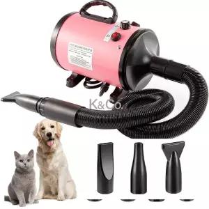 강아지 드라이어 에어탱크 펫 애견 2200W 업소용 건조기 블로어 핑크 털 로즈