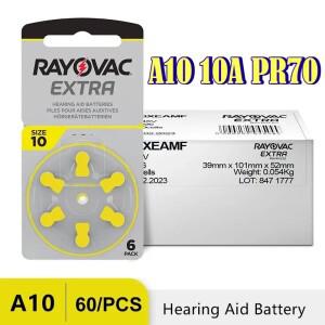 레이오박 EXTRA 아연 공기 보청기 배터리 60개입 고성능 A10 10A PR70