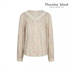 [Thursday Island] 플라워 풀오픈 블라우스(T242MBL533W)