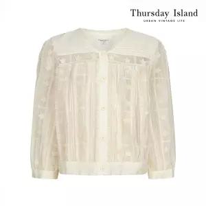 [Thursday Island] 자카드 매쉬 블루종 블라우스(T242MBL535W)
