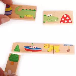 그림맞추기 퍼즐놀이 블록쌓기 원목도미노 28p 아동발달센터 5살 유아용 돌봄시설 3살