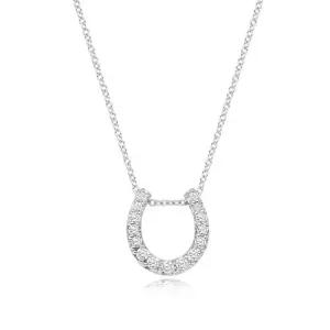 (부산본점단독) 행운 말발굽 큐빅 화이트 실버 목걸이 STNSSVW00534M