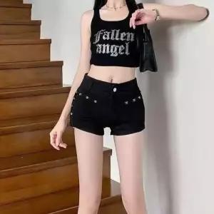 블랙 데님 남사친 빈티지 빅사이즈 레깅스 로우 핫팬츠 청반바지 MODU1