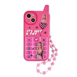 바비 레트로 안테나 폴더폰 손거울 비즈스트랩 케이스