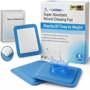 AWD 고흡수성 비스틱 거즈 패드 - 용 비접착성 붕대 4x4 게이즈 1도 및 2도 대형 관리 제품 10박스(4 x4 )