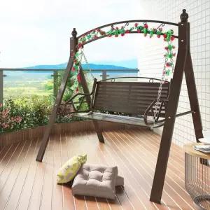 철제 야외 그네 흔들벤치 카페 체어 벤치 펜션 흔들 정원그네 시트 가든 원목그네 스윙체어