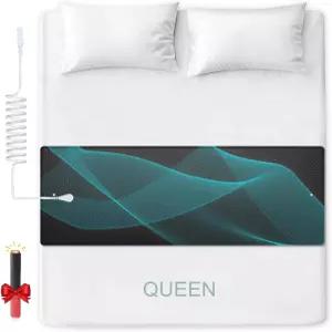 퀸 침대용 접지 매트 찢어지지 않는 PU 가죽 블랭킷 미끄럼 방지 시트(코드 포함) 균형 개선 수면 스트레스