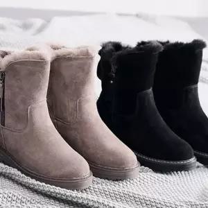 (올핀)방한 플랫 부티힐 겨울 슈즈 세미부츠 여자