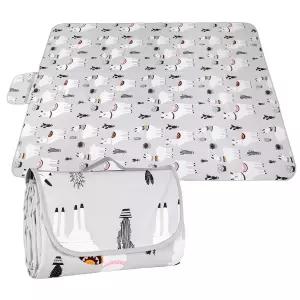 DFHY 야외 방수 피크닉 담요 55인치 x 70인치 - 해변 캠핑용 접이식 매트 휴대용 가방 포함 경량 여행용