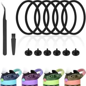 콘티고 오브리 14온스 및 20온스용 실리콘 밸브 물병 씰링 링 뚜껑 씰 교체 부품 액세서리 핀셋 브러시로