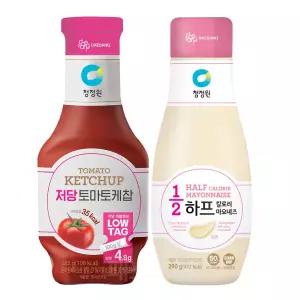 청정원 하프칼로리 마요네즈 290g + 저당 토마토케찹 285g 세트