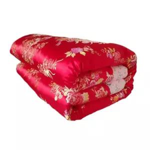 원앙 금침 옛날 복고 비단 금술 이불 실크 지퍼 모란전체꽃다크그린