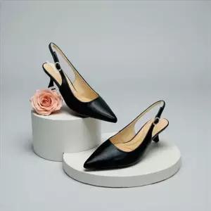 [갤러리아] 고세 데일리 여성 페미닌 소가죽 스틸레토 슬링백 힐 OZO6S014 블랙 6cm