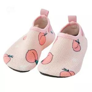 아동 물놀이화 복숭아 프린트 핑크 소프트 아쿠아슈즈 여름 수영장 해변 실내 겸용