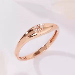 [비앤비골드] 14K 볼륨 물방울 큐빅 웨이브 반지 SRS41614