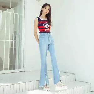 [에고이스트] ER2DP661 절개 포인트 밑단 구제 부츠컷 데님 팬츠 (25년 여)