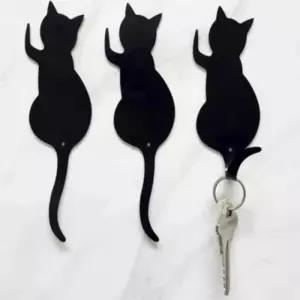 생활용품걸이 블랙캣 가방행거 3P 고리 부착식 욕실걸이 벽옷걸이