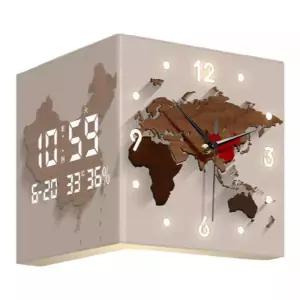 모서리시계 코너 양면 특이한 무소음 조명 무드등 벽걸이