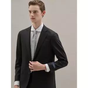 GALAXY [Prestige] 울 솔리드 레귤러핏 수트 재킷 - 블랙