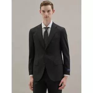 GALAXY [GX] 울 솔리드 슬림핏 수트 재킷 - 블랙