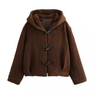 여친 가을 야구 점퍼 싱글 부클 긴팔 심플 후드 KS1