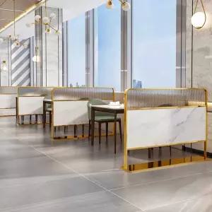 레스토랑 부스 철제 유리 가림막 칸막이 바닥 이동식 파티션