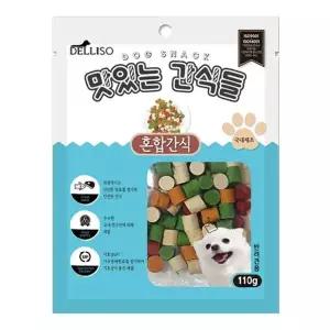 [에이치플러스몰]델리소 맛있는 간식들 혼합 100g 강아지 애견 트릿