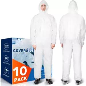 케어지 해즈매트 후드가 달린 보호 커버롤 헤비 듀티 전신 페인팅 남성 및 여성용 수트