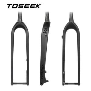 TOSEEK T800 카본 자전거 프론트 포크 MTB 쓰루 액슬 15x110mm 부스트 산악 27.5인치 29인치 테이퍼드 1-1/