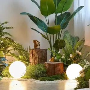 조약돌조명 바닥조명 카페 디자인 직경 정원 공조명 풍경