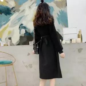 벨트 포인트 라운드넥 영문 원피스 날씬해보이는 코디 다양한 무드 밑단 트임