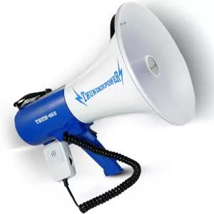 ThunderPower THUN450 엑스트라 라우드 메가폰 스피커 - 1 400야드 범위용 35W 음성 증폭기 사이렌 및 휘슬