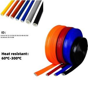 유리 섬유 튜브 실리콘 송진 코팅 편조 내화 슬리브  난연성 케이싱 파이프  고온 내성