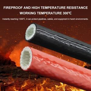 내화 슬리브 4 ~ 50mm 실리콘 유리 섬유 땋은 두꺼운 절연 고온 방지 난연 케이싱 파이프