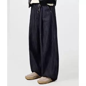 매장정품디미트리 블랙 DIMITRI BLACK 원턱 커브드 크리즈 워싱 와이드 데님 팬츠_슬럽 딥 인디고DBE8DP01I