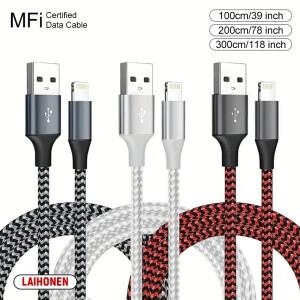 1M 2M 3M USB A-Lightning MFi 인증 케이블  iphone 호환 14 13 12 11 X XR Pro Max 고속 충전 데이터 와이