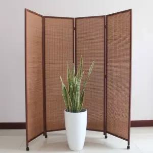 바퀴 파티션 셀프 우드 칸막이 목재 대나무 접이식 간이벽