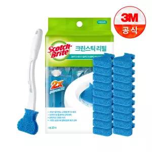 3M 변기청소 크린스틱 리필 20입(개별포장) +핸들+리필1입 추가 구성