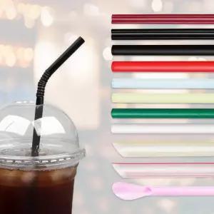 일회용 벌크포장 개별포장 롱 자바라 일자 버블티 슬러시 빨대 종이빨대 1박스