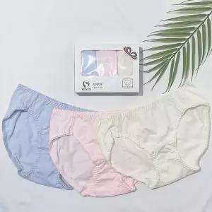 [솔브](정상) 주니어 초등 여아 어린이 학생 단색 솔리드 심플 면스판 3매입 세트팬티_S SPTJ351_S