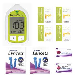 녹십자 그린닥터 혈당측정기 풀세트 (기계세트+시험지 200매+채혈침210개+알콜솜200매)