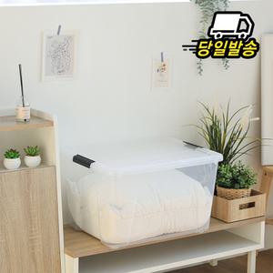 아이리스 리빙박스 버클 투명 플라스틱 수납함 3개 정리함 수납박스 트렁크정리함