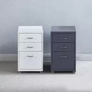 아트박스 와이디몰 모노 3단 철제 이동식 수납장 미니 서랍장