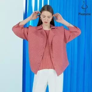 [플리츠미][최초가 219000원] 사선주름 플리츠 자켓_HPJKM023001