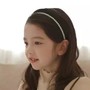 럭키밤비네 여아 아동용 진주 새틴 헤어밴드 2컬러