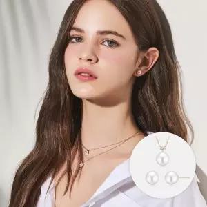 [롯데백화점]메트로시티 레네 스털링 실버 로즈 진주Q 목걸이+귀걸이 SET A241SN9189RPA