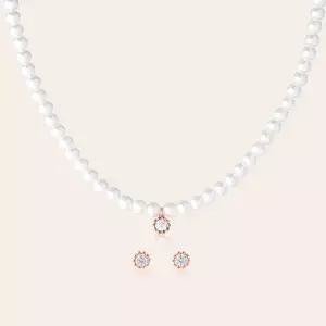 [롯데백화점]메트로시티 레네 스털링 실버 로즈 비드 목걸이+귀걸이 SET A241SN9191RPA